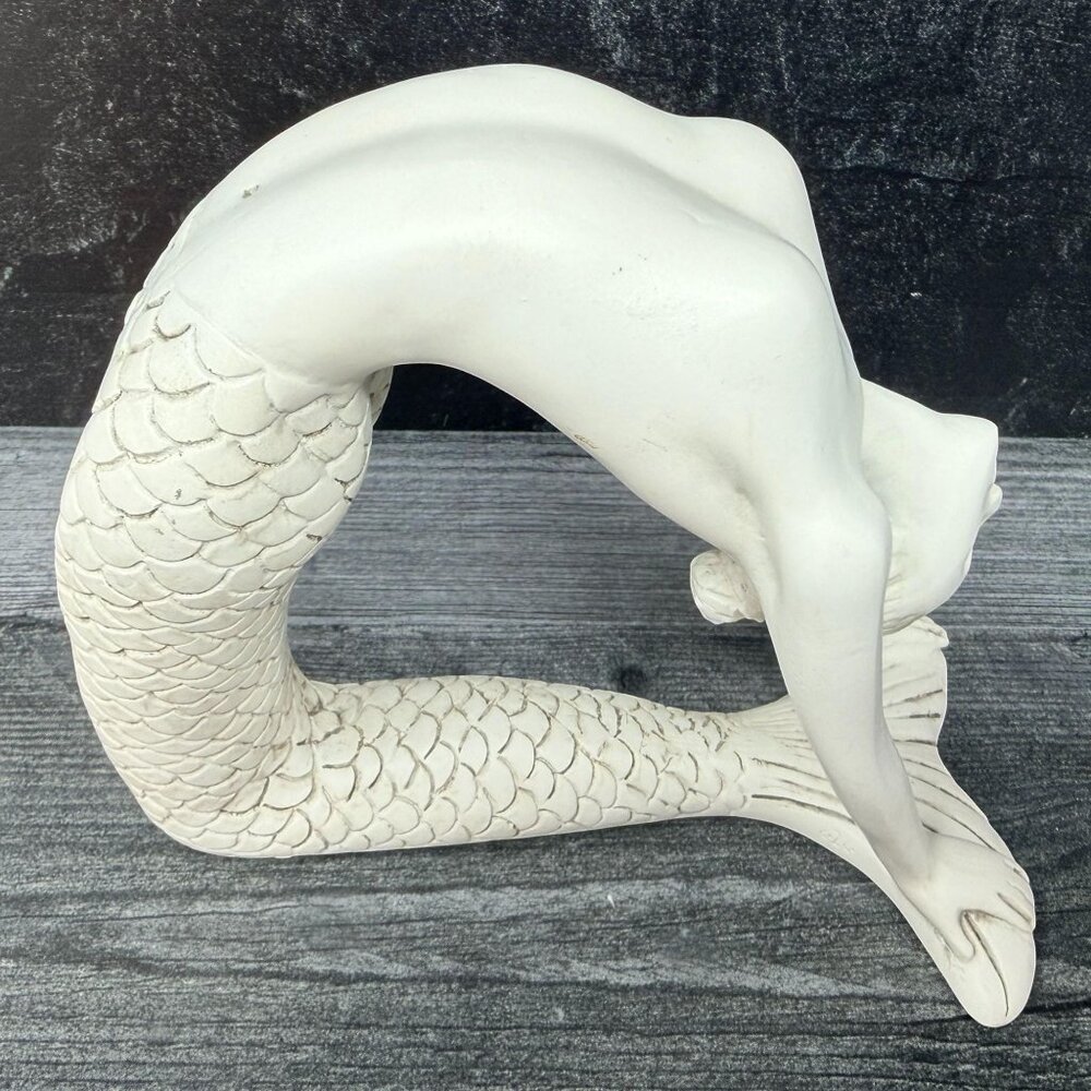 Vintage Mermaid C2C Design Aquatic 6”x 7” Signed Piece Art Sculpture Decor